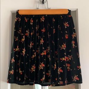 Urban outfitters velvet floral skirt